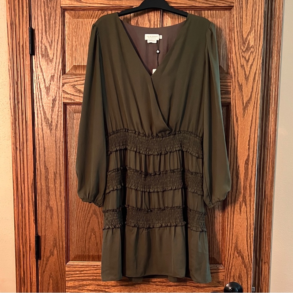 Molly Bracken Dark Green Long Sleeve Dress